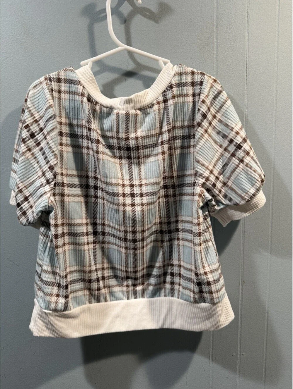 Kids Girls Caution To The Wind Blouse Size Small Plaid Multicolor